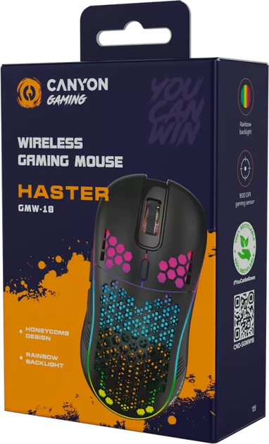 Мышка Canyon Haster GMW-18 Wireless Black (CND-SGMW18) 318140 - Фото 12 Мышка Canyon Haster GMW-18 Wireless Black (CND-SGMW18) 318140 - изображение 12