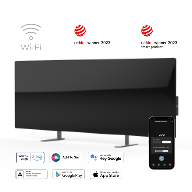 Конвектор Aeno Premium Eco Smart GH2S Black (AGH0002S) - Фото 3 Конвектор Aeno Premium Eco Smart GH2S Black (AGH0002S) - зображення 3