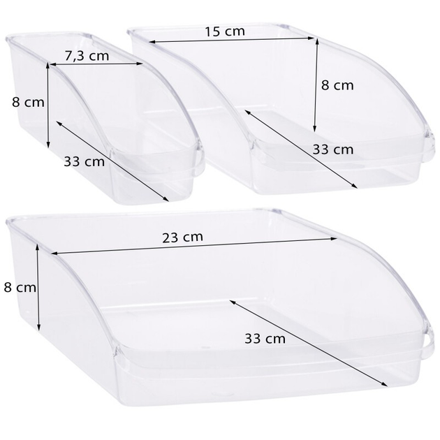 Набір органайзерів для холодильника Excellent Houseware пластикові 3 шт (8719987526503) - зображення 7