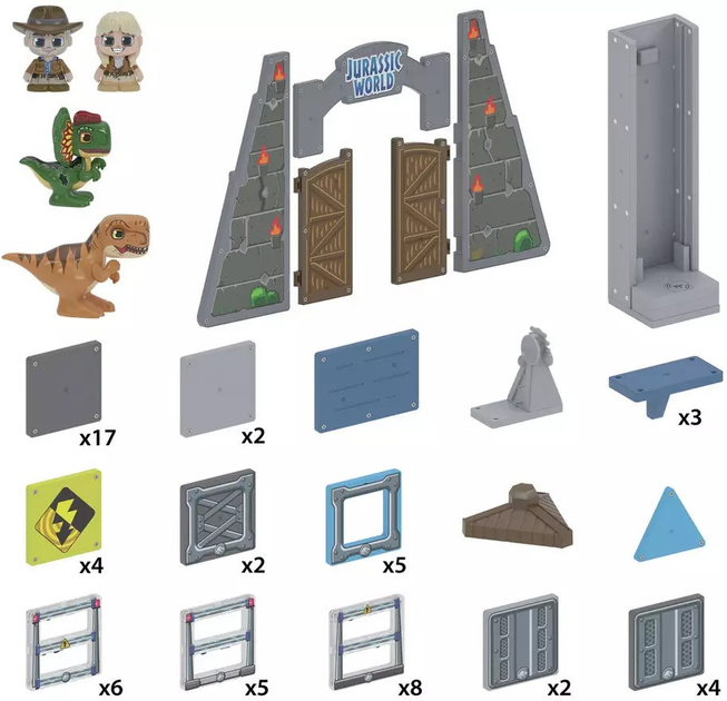 Zestaw zabawek Tile Town Jurassic World Dino Escape Magnetic Tiles (90307) - obraz 9