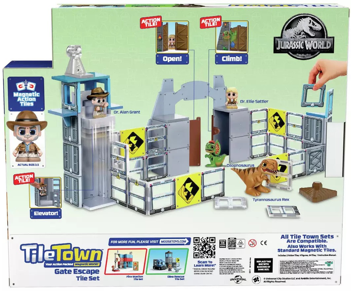 Zestaw zabawek Tile Town Jurassic World Dino Escape Magnetic Tiles (90307) - obraz 10