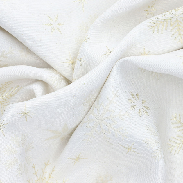 Obrus Homla Winter Glam Gold Snow w śnieżynki Biały 130 x 180 cm (5902869978795) - obraz 2