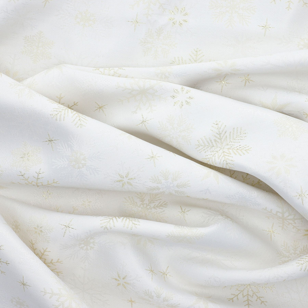 Obrus Homla Winter Glam Gold Snow w złote śnieżynki Biały 150 x 220 cm (5902869978788) - obraz 3