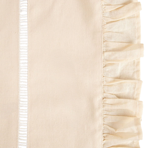 Obrus Homla Tadaro bawełniany z falbaną Beżowy 130 x 180 cm (5906496735622) - obraz 1