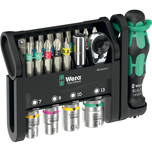 Набор бит и головок торцевых с трещеткой Wera Tool-Check Modular 1 (22 предмета) (05049000001) - Фото 1 Набор бит и головок торцевых с трещеткой Wera Tool-Check Modular 1 (22 предмета) (05049000001) - изображение 1