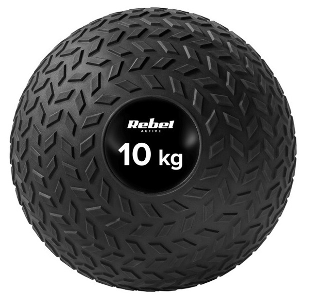 Mała piłka lekarska do ćwiczeń Rebel ACTIVE rehabilitacyjna Slam Ball 23 cm 10 kg RBA-3108-10 (5901890099608) - obraz 1