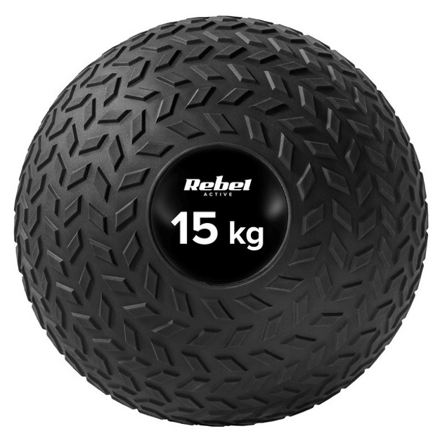 Mała piłka lekarska do ćwiczeń Rebel ACTIVE rehabilitacyjna Slam Ball 23 cm 15 kg RBA-3108-15 (5901890122368) - obraz 1