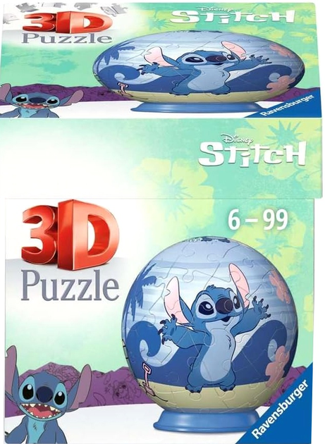 Пазл 3D Ravensburger Disney Стіч 55 елементів 11597 (4005556115976) - зображення 1