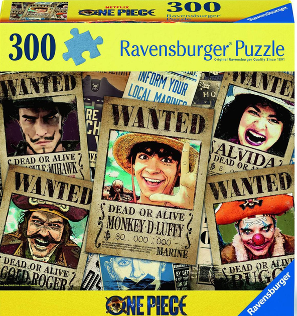 Пазл Ravensburger One Piece: Wanted 300 елементів 12001498 (4005555014980) - зображення 1