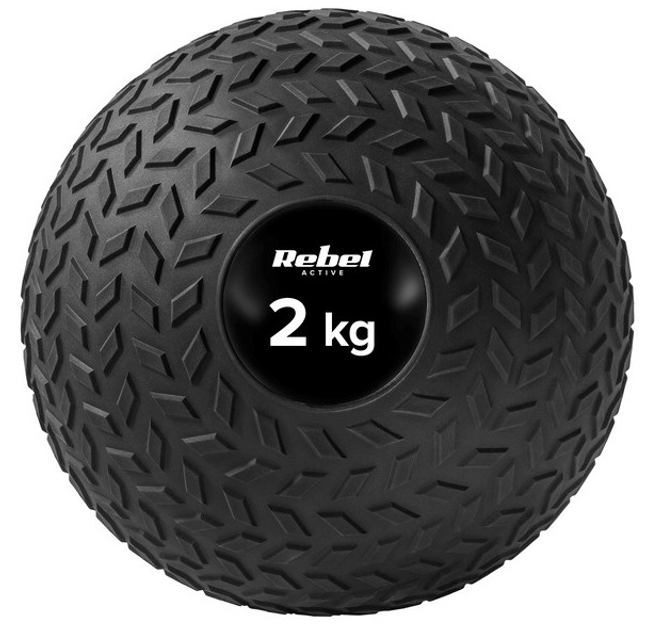 Mała piłka lekarska do ćwiczeń Rebel ACTIVE rehabilitacyjna Slam Ball 23 cm 2 kg RBA-3108-2 (5901890099486) - obraz 1