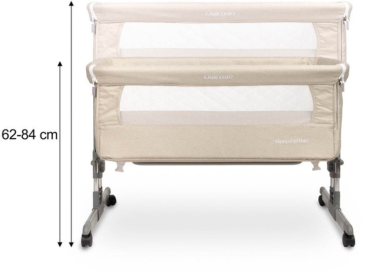 Ліжечко приставне Caretero Sleep2gether Бежеве (5902021529346) - зображення 8