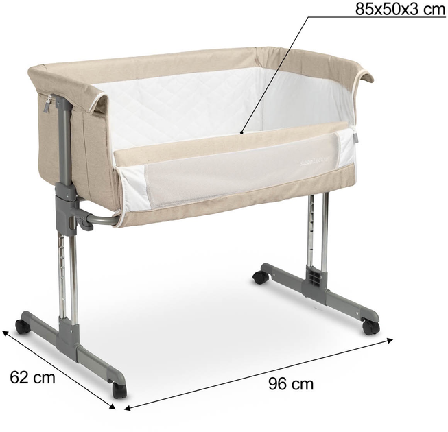 Ліжечко приставне Caretero Sleep2gether Бежеве (5902021529346) - зображення 9