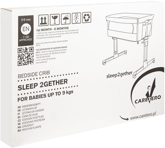 Ліжечко приставне Caretero Sleep2gether Бежеве (5902021529346) - зображення 10