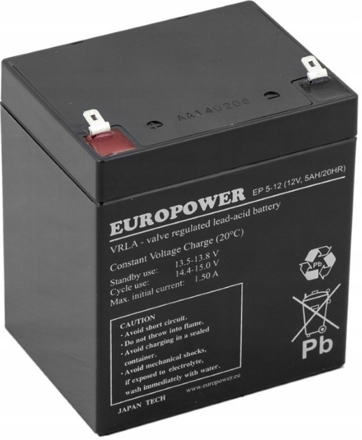 Акумуляторна батарея EuroPower EP 12V 5Ah (5902367800086) - зображення 1