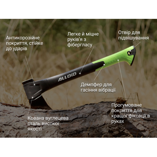 Alloid Pro. Сокира, ручка з фібергласу 450 г, 35см (AX-1435) - зображення 3