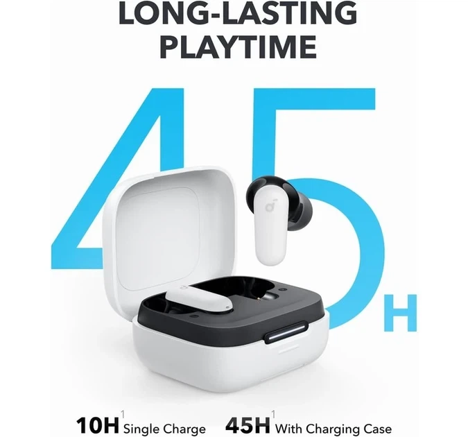 Беспроводные наушники Anker SoundCore P30i, White, Bluetooth 5.4, ANC, 45H, Multipoint, BassUp White - Фото 8 Беспроводные наушники Anker SoundCore P30i, White, Bluetooth 5.4, ANC, 45H, Multipoint, BassUp White - изображение 8