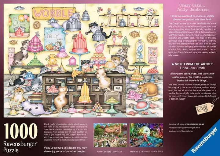 Пазл Ravensburger Crazy Cats Мармеладки 1000 елементів 12001574 (4005555015741) - зображення 3