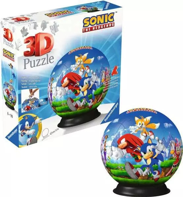 Пазл 3D Ravensburger Куля Sonic 72 елементи 11592 (4005556115921) - зображення 3