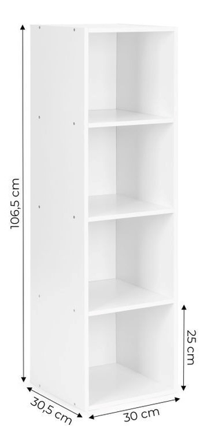 Стелаж ModernHome by Multistore loft 4 полиці білий (KJZ2173) - зображення 4