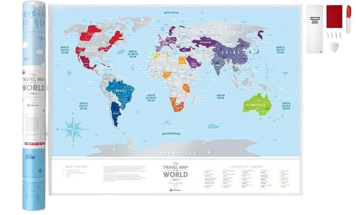 Скретч-карта світу 1DEA.me Travel Map Silver SW (4820191130104) - зображення 2