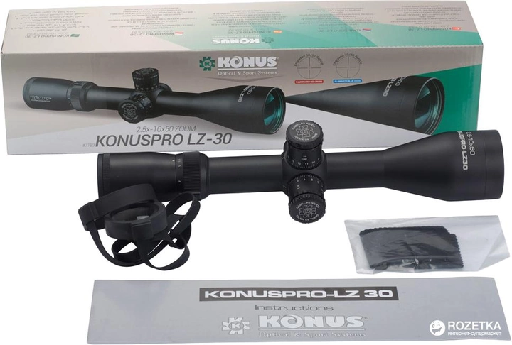 Оптичний приціл Konus Konuspro LZ-30 2.5 - 10 x 50 EWF 30/30 IR (7180Konus) - зображення 5