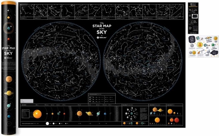 Mapa zdrapka gwiaździstego nieba 1DEA.me Star Map of the Sky SMS (4820191130333) - obraz 1