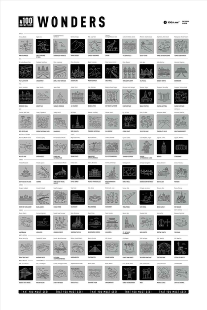 Plakat-zdrapka 1DEA.me #100 BucketList Wonders 100W (4820191130876) - obraz 6