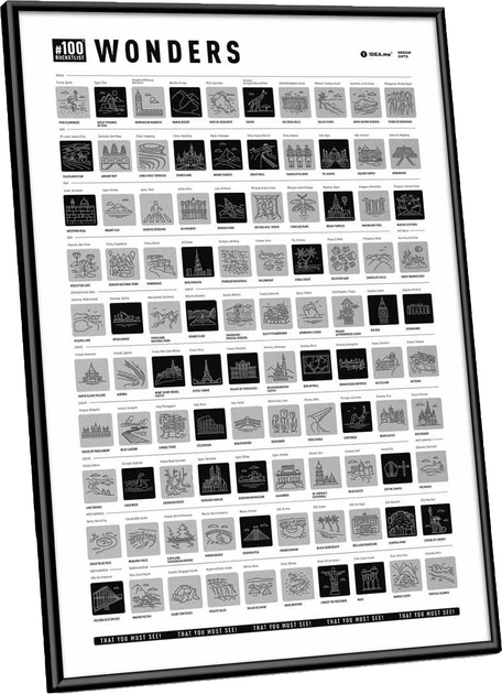 Plakat-zdrapka 1DEA.me #100 BucketList Wonders 100W (4820191130876) - obraz 9
