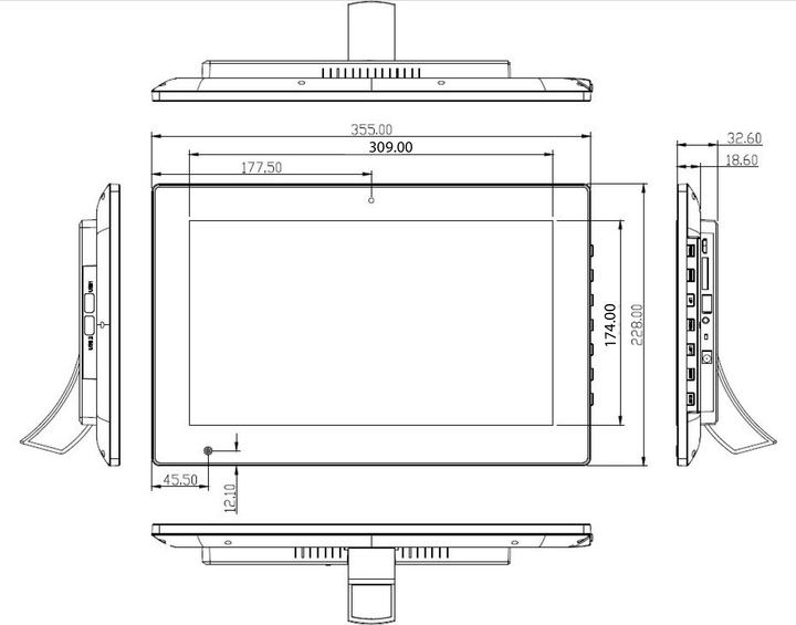 Monitor 14" ALLNET Touch Monitor (ALL-14TMON-SMART) - obraz 8