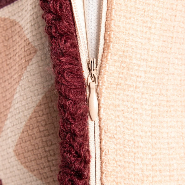 Poszewka Homla Cherry Chic szenilowa z dekoracyjną lamówką i strukturalnym wzorem Beżowo-brązowa 45 x 45 cm (5906496749063) - obraz 4