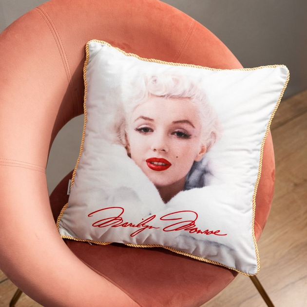 Наволочка Homla Monroe Carnival з зображенням і золотою облямівкою рожева 45 x 45 см (5906496723322) - зображення 7