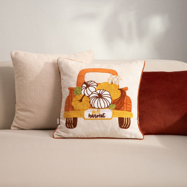 Poszewka Homla Automne z jesienną aplikacją Beżowa 45 x 45 cm (5906496749087) - obraz 7