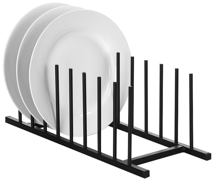 Стійка для кришок і тарілок Home Styling Collection металева чорна 34.5 x 12.5 x 12 см (8719987972706) - зображення 1