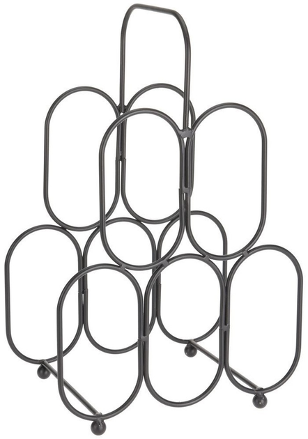 Підставка для вина Home Styling Collection на 5 пляшок металева Чорний 27 x 40.5 см (8719987632501) - зображення 1