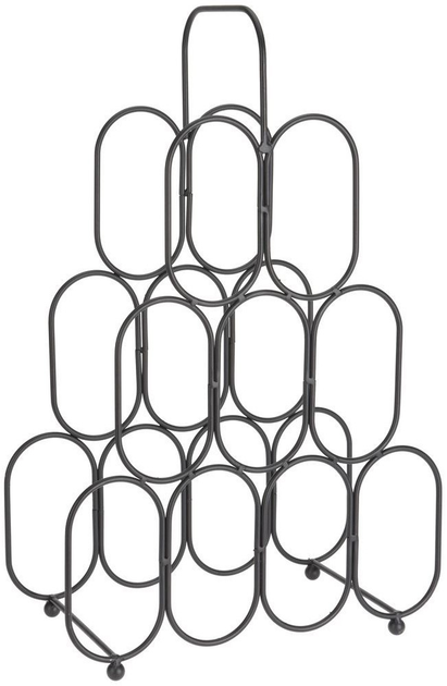 Підставка для вина Home Styling Collection на 9 пляшок металева Чорний 36 x 56 см (8719987632549) - зображення 1