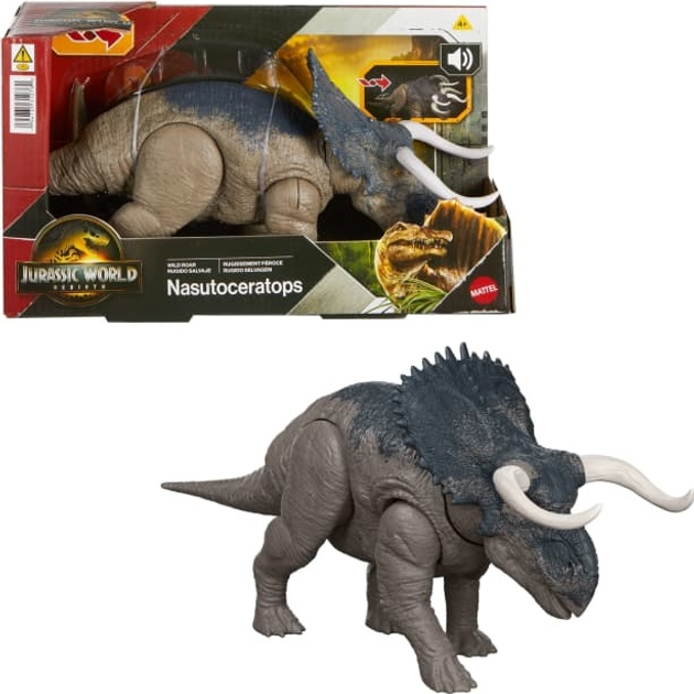 Фігурка Mattel Jurassic World Rebirth Wild Roar Nasutoceratops 17 см JGC81 (194735310760) - зображення 2