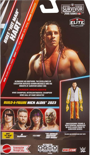 Фігурка Mattel Survivor War Games Bret Hit Man Hart Action 17 см JCJ62 (194735271832) - зображення 3