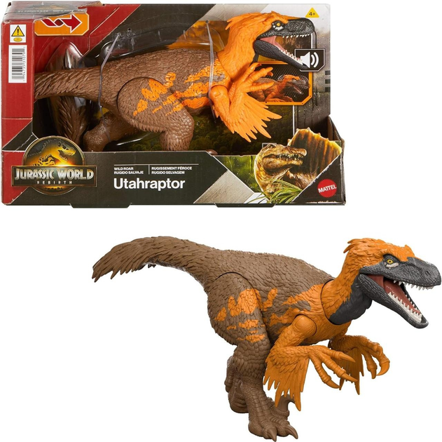 Фігурка Mattel Jurassic World Rebirth Wild Roar Utahraptor 17 см JGC80 (194735310791) - зображення 2