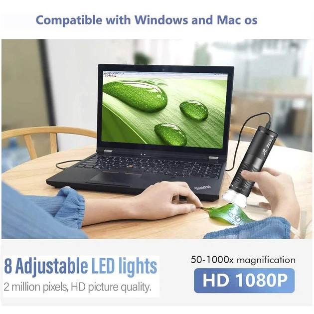 WiFi микроскоп цифровой электронный 1000Х FullHD для телефона, смартфона, планшета, ПК RT1 - Фото 6 WiFi микроскоп цифровой электронный 1000Х FullHD для телефона, смартфона, планшета, ПК RT1 - изображение 6