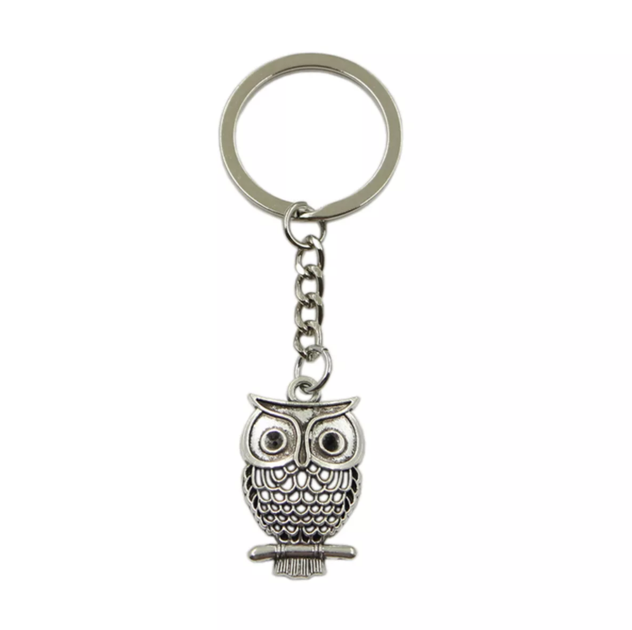 Брелок металлический для ключей, сумок, рюкзаков "Сова / Owl JA5" Серебристый - Фото 1 Брелок металлический для ключей, сумок, рюкзаков "Сова / Owl JA5" Серебристый - изображение 1