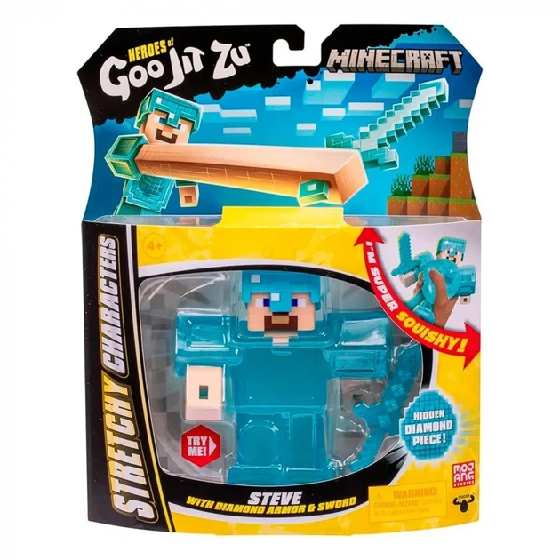Игровая фигурка гуджитсу стретч-тягучка Goo Jit Zu Minecraft Steve Майнкрафт Стив 123993 - Фото 3 Игровая фигурка гуджитсу стретч-тягучка Goo Jit Zu Minecraft Steve Майнкрафт Стив 123993 - изображение 3