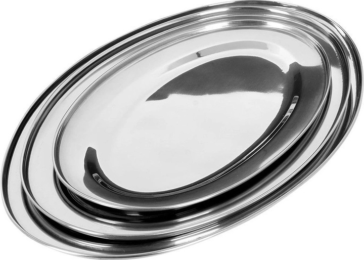 Zestaw tac do serwowania Excellent Houseware owalnych stalowych 3 szt (8718158922007) - obraz 2