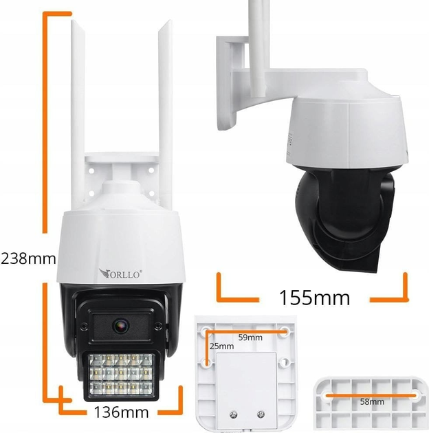 Kamera IP ORLLO N1 WIFI (5906412975132) - obraz 3