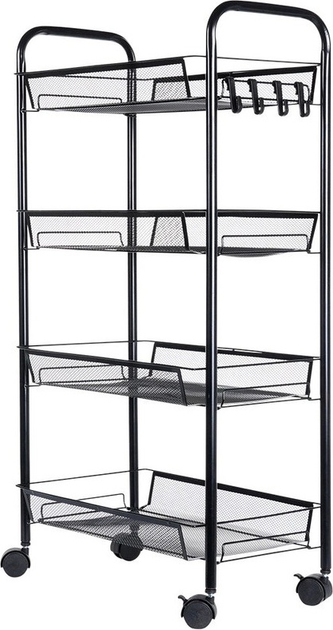 Візок для зберігання Vilde металевий чорний 4-рівневий 44 x 26 x 84 см (5904316472214) - зображення 9