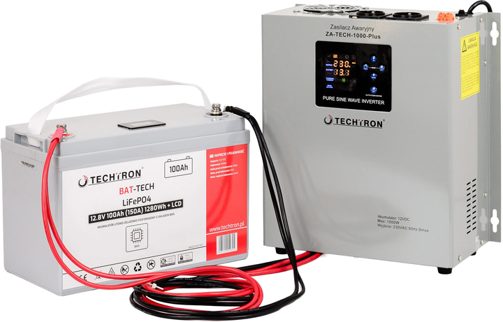 Zasilacz awaryjny TECHTRON ZA-TECH-1000-Plus 1000W/1500VA (5903816964687) - obraz 7