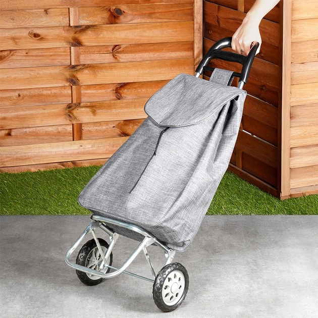 Візок з сумкою для покупок Vilde сірий 30 л (5904316493523) - зображення 2