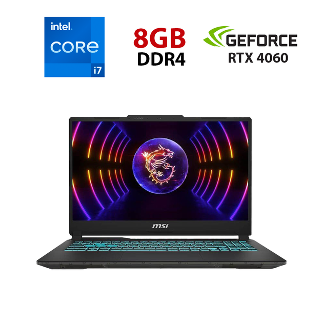 Ігровий ноутбук MSI Cyborg 15 A13VF-815NEU / 15.6" (1920x1200) IPS / Intel Core i7-13620H (10 (16) ядер по 3,6 - 4,9 ГГц) / 16 ГБ DDR5 / 240 ГБ SSD / nVidia GeForce RTX 4060, 8 ГБ GDDR6, 128-bit / WebCam б/в - Фото 1 Ігровий ноутбук MSI Cyborg 15 A13VF-815NEU / 15.6" (1920x1200) IPS / Intel Core i7-13620H (10 (16) ядер по 3,6 - 4,9 ГГц) / 16 ГБ DDR5 / 240 ГБ SSD / nVidia GeForce RTX 4060, 8 ГБ GDDR6, 128-bit / WebCam б/в - зображення 1