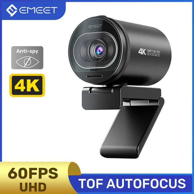 Веб-камера Emeet S600 4K 1080P 60FPS автофокус, з 2 мікрофоном та шумозаглушенням - Фото 3 Веб-камера Emeet S600 4K 1080P 60FPS автофокус, з 2 мікрофоном та шумозаглушенням - изображение 3