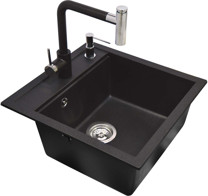 Zlewozmywak Helika Tesa 51 x 49 x 20 cm Czarny (Tesa SQT100+7783+DTR) - obraz 1