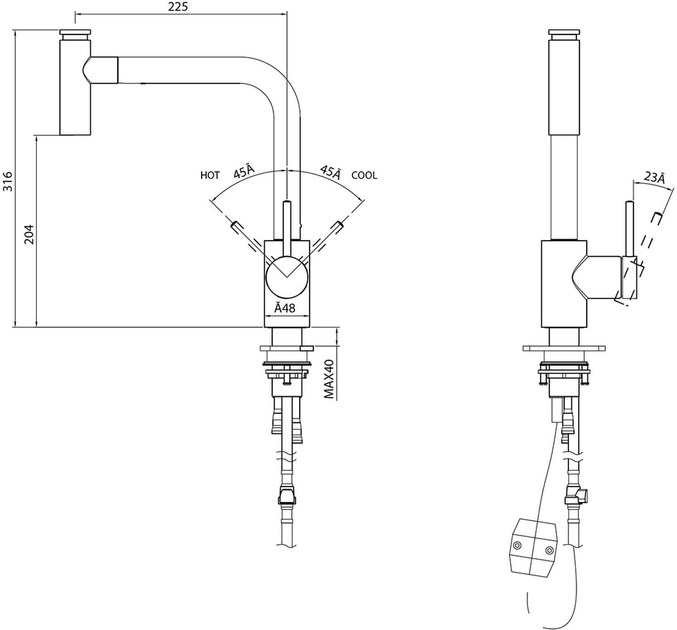 Zlewozmywak Helika Tesa 51 x 49 x 20 cm Czarny (Tesa SQT100+7783+DTR) - obraz 13